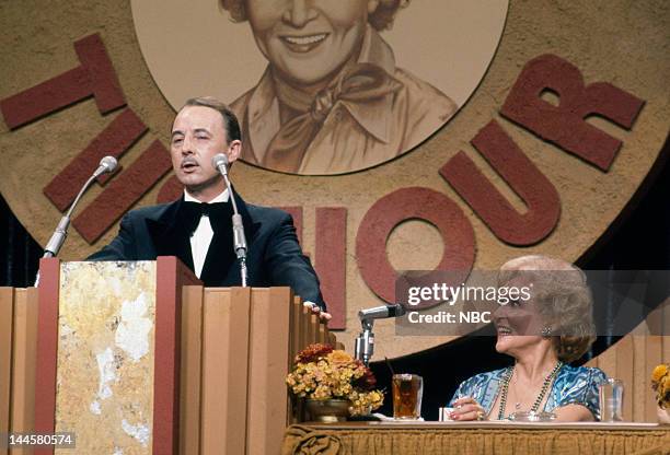 Betty White" Episode 506 -- Pictured: John Hillerman, roastee Betty White, 31st May 1978. --