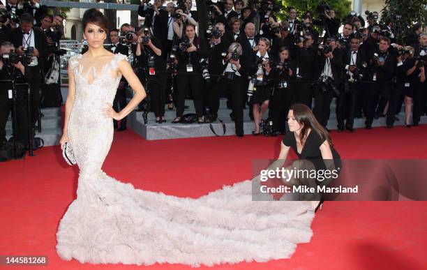 Eva Longoria arrives at the Opening Ceremony and "Moonrise Kingdom" Premiere part of the 65th Annual Cannes Film Festival at Palais des Festivals on...