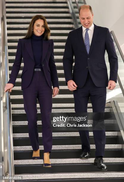 Catherine, Princess of Wales and Prince William, Prince of Wales arrive at Logan International Airport on November 30, 2022 in Boston, Massachusetts....