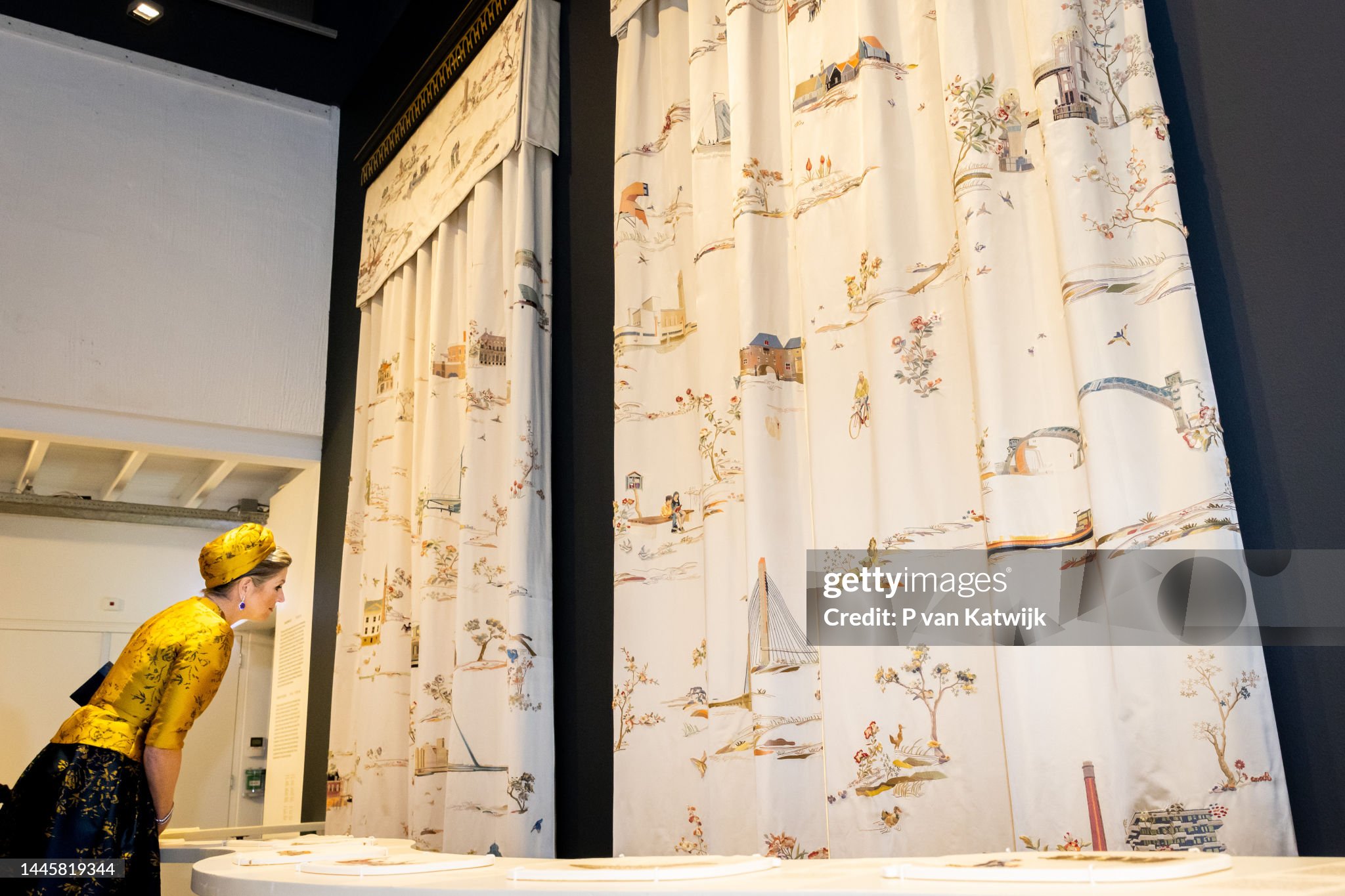 queen-maxima-of-the-netherlands-visits-textile-museum-to-present-her-new-curtains-for-palace.jpg?s=2048x2048&w=gi&k=20&c=rRBBQgTniCtI6wacTHUJQOUgDT4edPHMFL_IFWg7oyw=