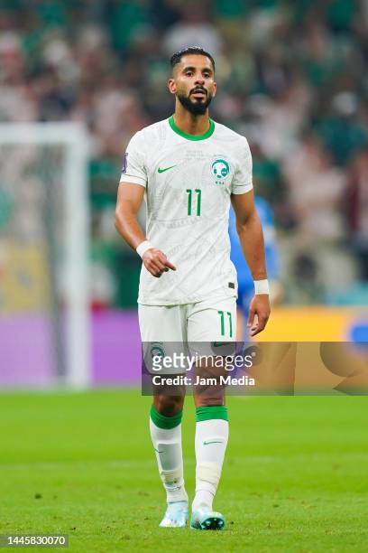 Saleh Al-Shehri of Saudi Arabia looks on during the FIFA World Cup Qatar 2022 Group C match between Saudi Arabia and Mexico at Lusail Stadium on...
