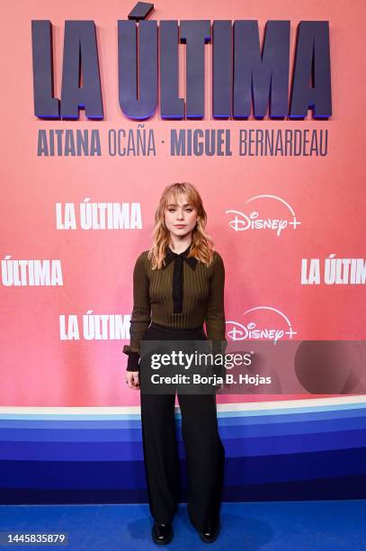 Clara Galle attends "La Ultima" premiere at Callao Cinema on November 30, 2022 in Madrid, Spain.