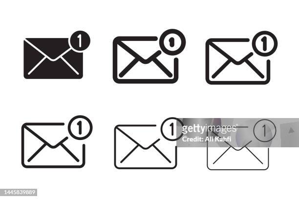 stockillustraties, clipart, cartoons en iconen met new notification. email notification icon - newsletter icon
