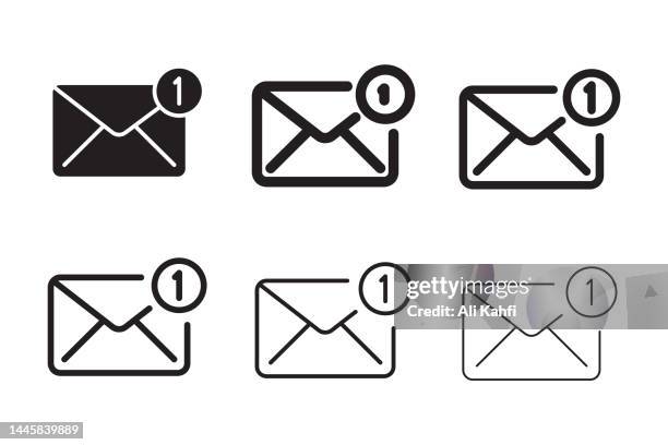 new notification. email notification icon - newsletter stock illustrations