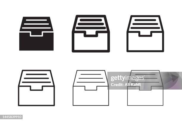 archive icon - filing cabinet stock illustrations