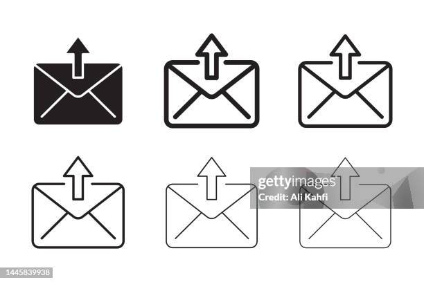 mail sent icon - internal communication stock illustrations