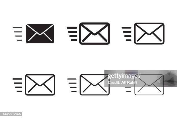 ilustrações, clipart, desenhos animados e ícones de ícone mail enviado rapidamente - caixa de entrada de e mail