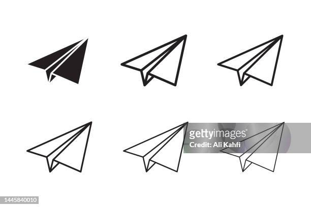 paper plane icon - senf stock illustrations