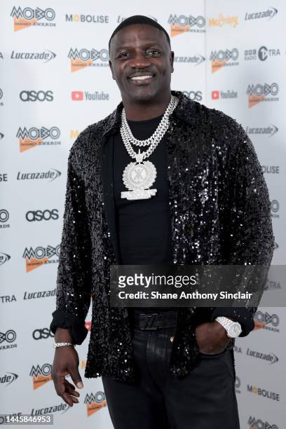 Akon poses in the Winners Room at at the MOBO Awards 2022 at OVO Arena Wembley on November 30, 2022 in London, England.