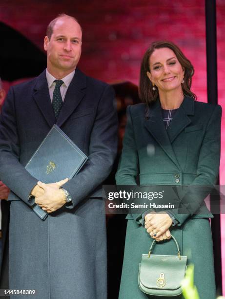 Prince William, Prince of Wales and Catherine, Princess of Wales formally kickoff Earthshot celebrations by lighting up Boston City Hall on November...