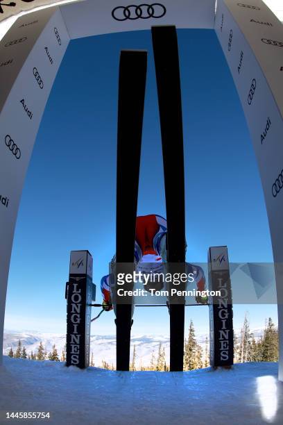 Adrien Theaux of Team France skis the Birds of Prey race course during the Audi FIS Alpine Ski World Cup Men's Downhill Training at Beaver Creek...