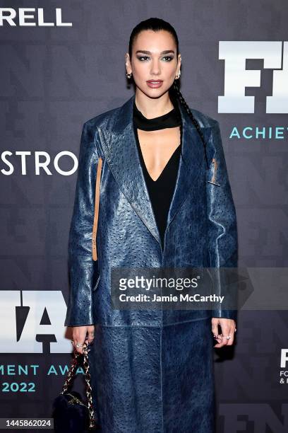 Dua Lipa attends the 2022 Footwear News Achievement Awards at Cipriani South Street on November 30, 2022 in New York City.