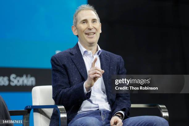 Andy Jassy on stage at the 2022 New York Times DealBook on November 30, 2022 in New York City.