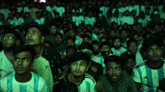 BGD: Fans Gather To Watch World Cup Poland v Argentina In Bangladesh