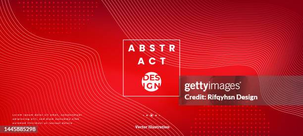 bildbanksillustrationer, clip art samt tecknat material och ikoner med abstract waving technology background. abstract striped design template for brochures, flyers, business cards, banners, headers. - röd bakgrund