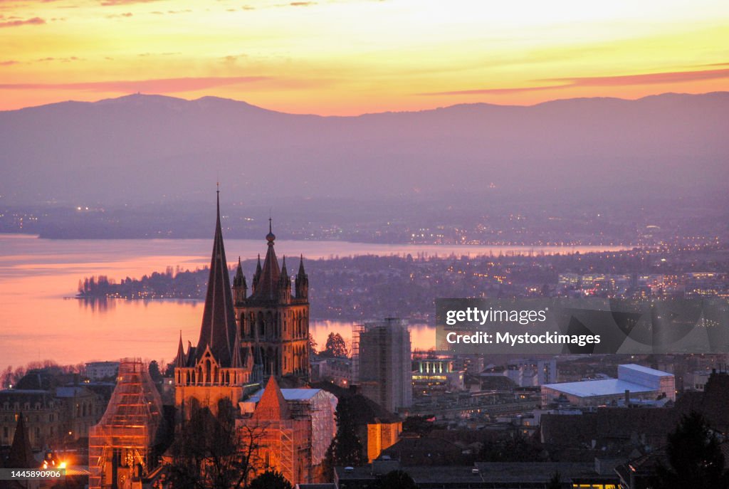Aerial view of Lausanne