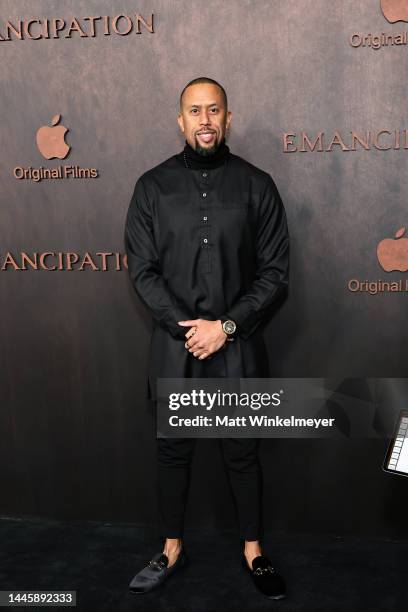 Affion Crockett attends Apple Original Films' "Emancipation" Los Angeles premiere at Regency Village Theatre on November 30, 2022 in Los Angeles,...