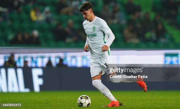 Jose Marsa of Sporting CP in action during the Liga Bwin match between Sporting CP and SC Farense at Estadio Jose Alvalade on November 30, 2022 in...