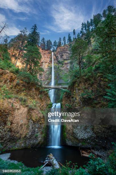 multnomah falls columbia river gorge oregon. - columbia gorge - fotografias e filmes do acervo