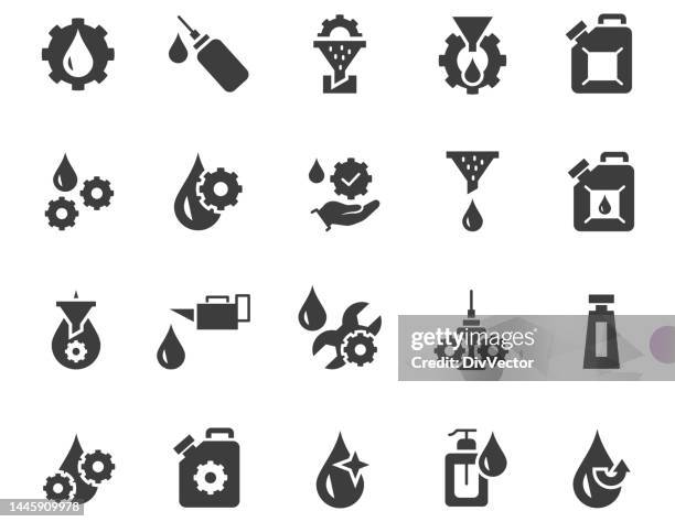 ilustrações de stock, clip art, desenhos animados e ícones de lubricant oil vector set - grease