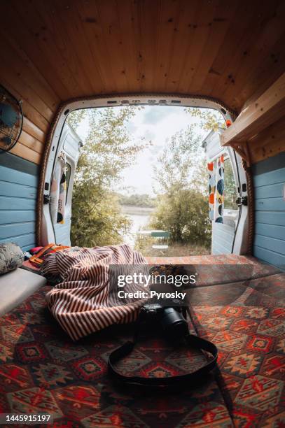 view from a camper van - magenta car stock pictures, royalty-free photos & images