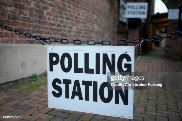 The Festival Church polling station opens in the Chester by-election on December 01, 2022 in Chester, England. The Commons seat was vacated when...