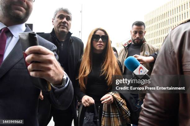 Shakira on her arrival at Barcelona's Court of First Instance and Family Court No. 18 with her brother Tonino to ratify the separation lawsuit and...