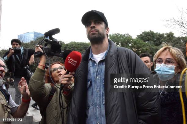 Gerard Pique leaving the Court of First Instance and Family No. 18 of Barcelona after ratifying the separation lawsuit and the agreement on the...