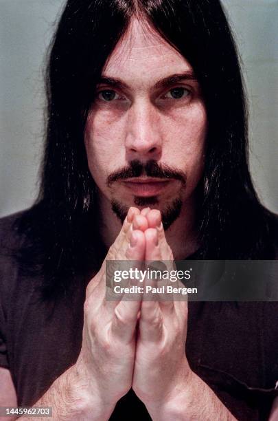 Portrait of Dave Wyndorf, singer and guitarist of American rock band Monster Magnet, Amsterdam, Netherlands 20th April 1998.