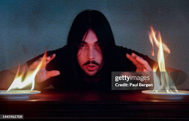 Portrait of Dave Wyndorf, singer and guitarist of American rock band Monster Magnet, Amsterdam, Netherlands 20th April 1998.