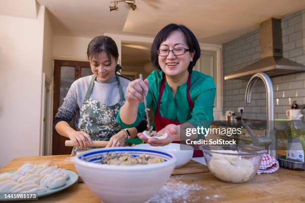 união na cozinha com a família - chinese new year newcastle - fotografias e filmes do acervo