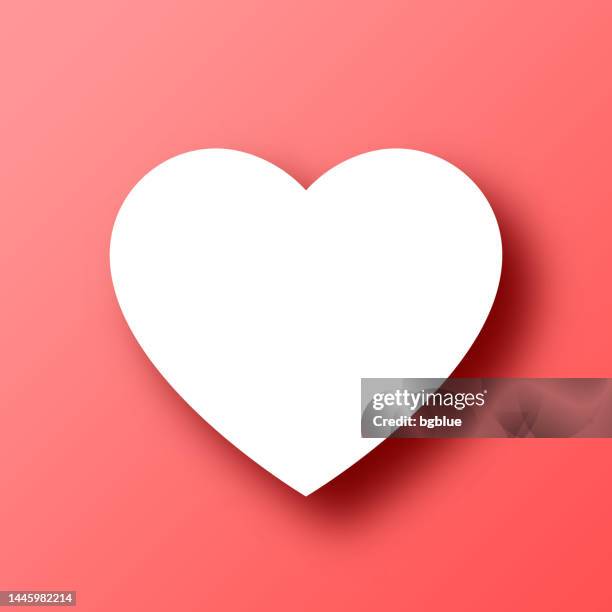 heart. icon on red background with shadow - paper cut vector stock illustrations