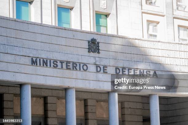 Façade of the Ministry of Defense where a parcel bomb has been received, on December 1 in Madrid, Spain. The Ministry of Defense and the Torrejon de...