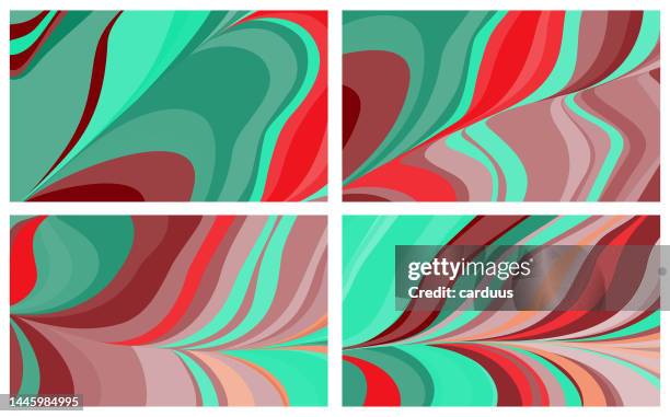 set of abstract futuristic patterns - fractal stock illustrations