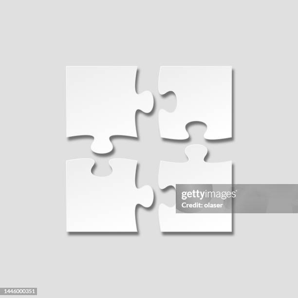 small unfinished jigsaw puzzle - puzzle piece stock illustrations