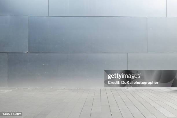 silver metal material modern city building - 2nd street stock pictures, royalty-free photos & images