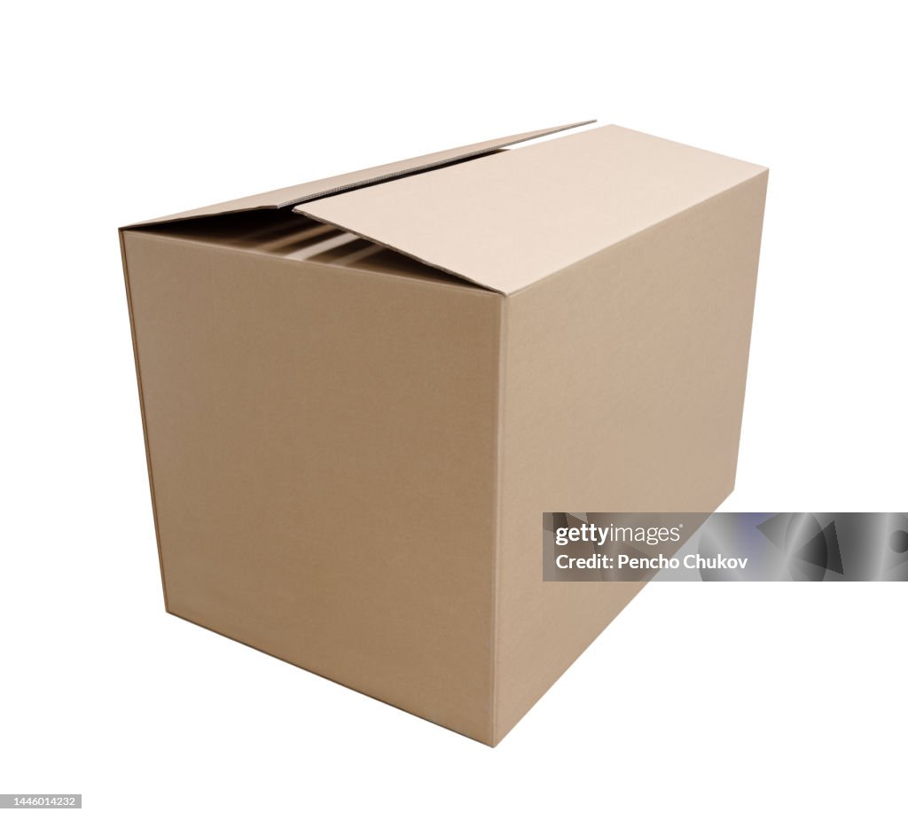 Closed Rectangular Cardboard Box Made Of Corrugated Cardboard High-Res ...