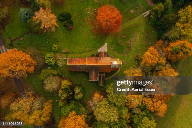 autumnal church, uk. - essex england stock pictures, royalty-free photos & images