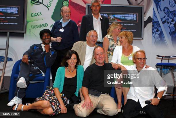 The Cast of BBC Television show Allo Allo, Gordon Kaye, Guy Siner, Richard Gibson, Kim Hartman and Danny John-Jules at the Summer Memorabilia Show at...