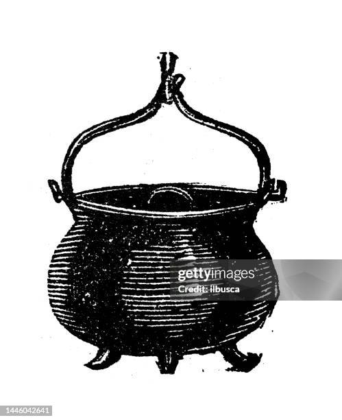 stockillustraties, clipart, cartoons en iconen met antique engraving illustration: pot - ketel