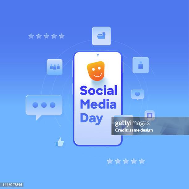 stockillustraties, clipart, cartoons en iconen met social media day - facebook logo