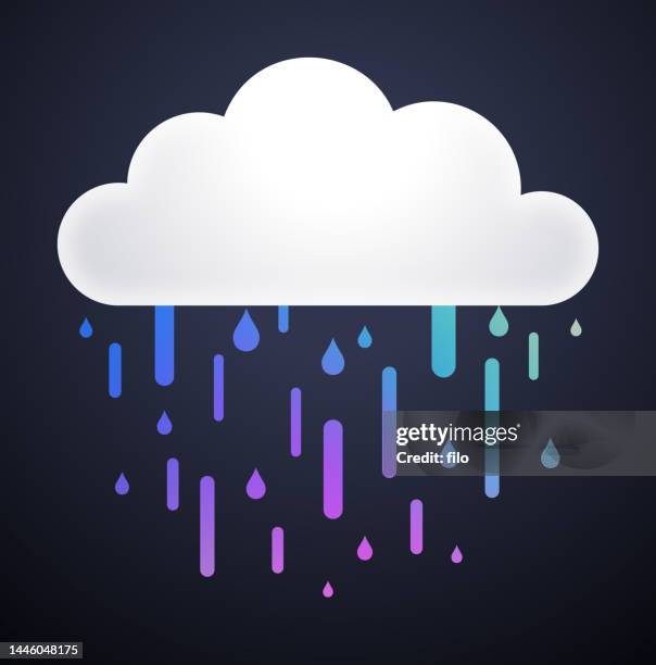 gradient rain cloud - saturated color stock illustrations