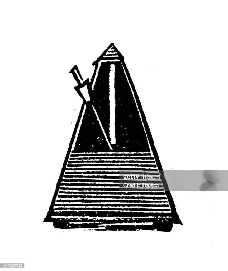 Antique engraving illustration: Metronome