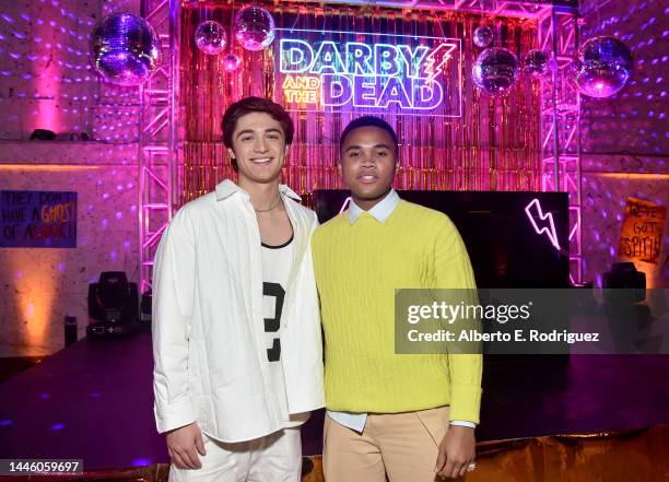 Asher Angel and Chosen Jacobs attend the Darby and the Dead Special Screening at The Los Angeles Theatre Center in Hollywood, California on November...