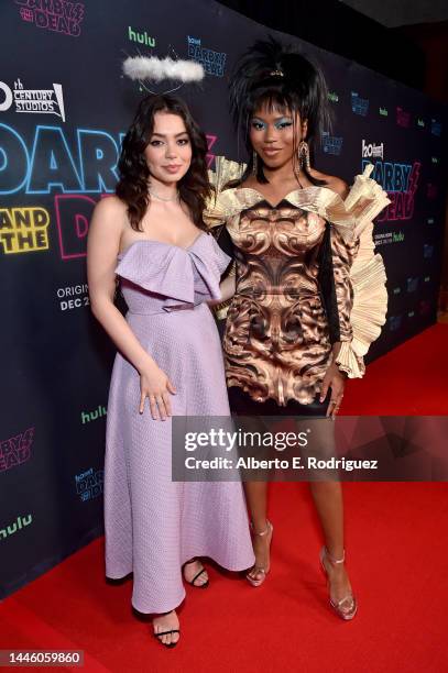 Auli'i Cravalho and Riele Downs attend the Darby and the Dead Special Screening at The Los Angeles Theatre Center in Hollywood, California on...