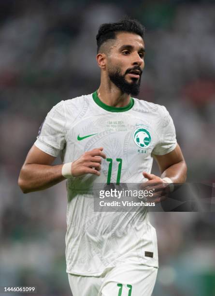 Saleh Al Shehri of Saudi Arabia in action during the FIFA World Cup Qatar 2022 Group C match between Saudi Arabia and Mexico at Lusail Stadium on...