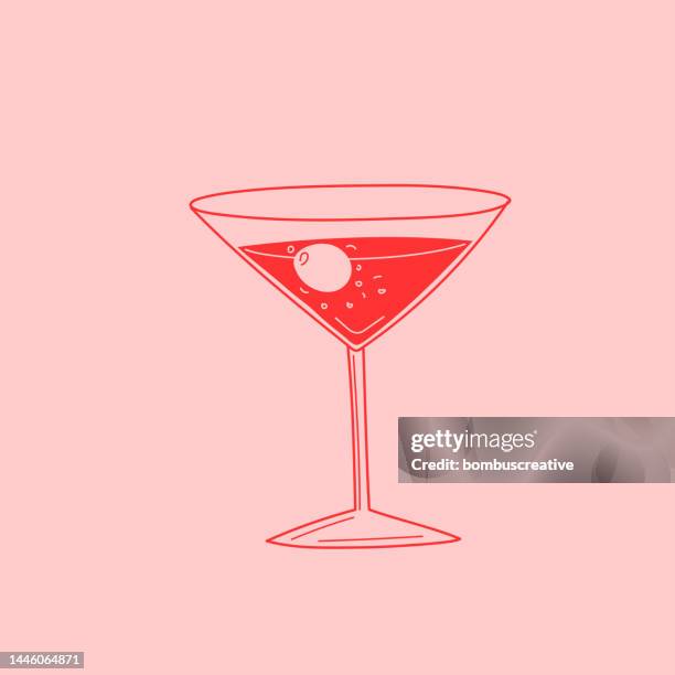 getränke, margarita line art - martini glass stock-grafiken, -clipart, -cartoons und -symbole