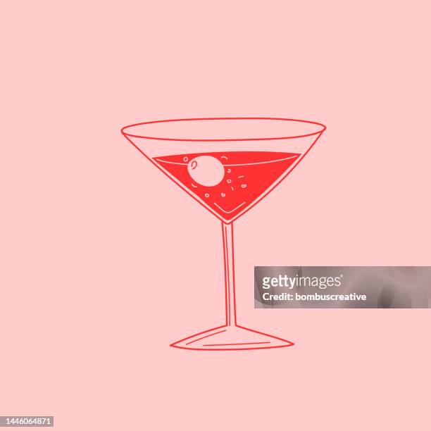 bildbanksillustrationer, clip art samt tecknat material och ikoner med drinks, margarita line art - martini