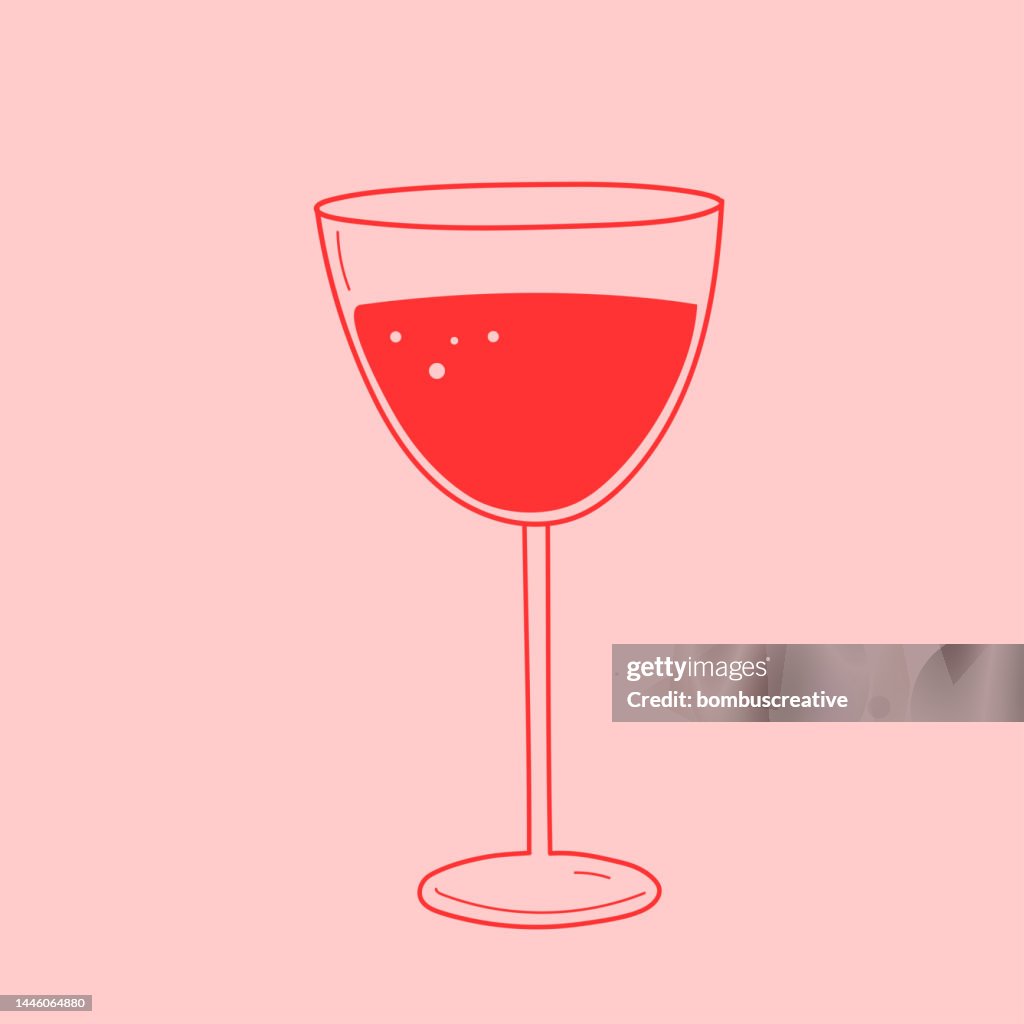 Drinks, Wine Line Art
