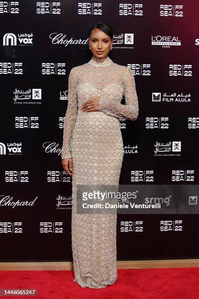 Jasmine Tookes attends the Opening Night Gala screening of "What's Love Got To Do With It?" at the Red Sea International Film Festival on December...